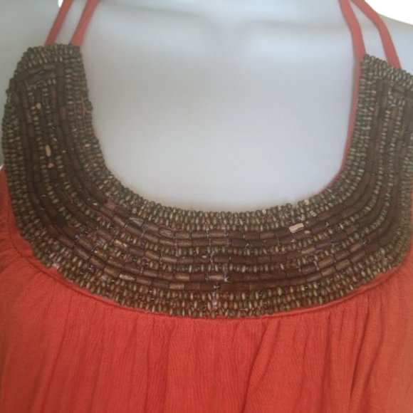 Orange Beaded Tunic Top Size Small Size Small NEW NWT - Picture 3 of 3